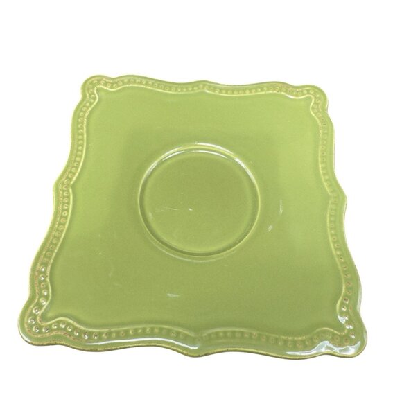 Pierre Deux Teacup And Saucer Set Ceramic Made In Portugal Cup Plate Set Green - Picture 2 of 16